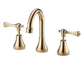 Kado Classic Basin Set Fixed Outlet Lever Brass Gold (5 Star)