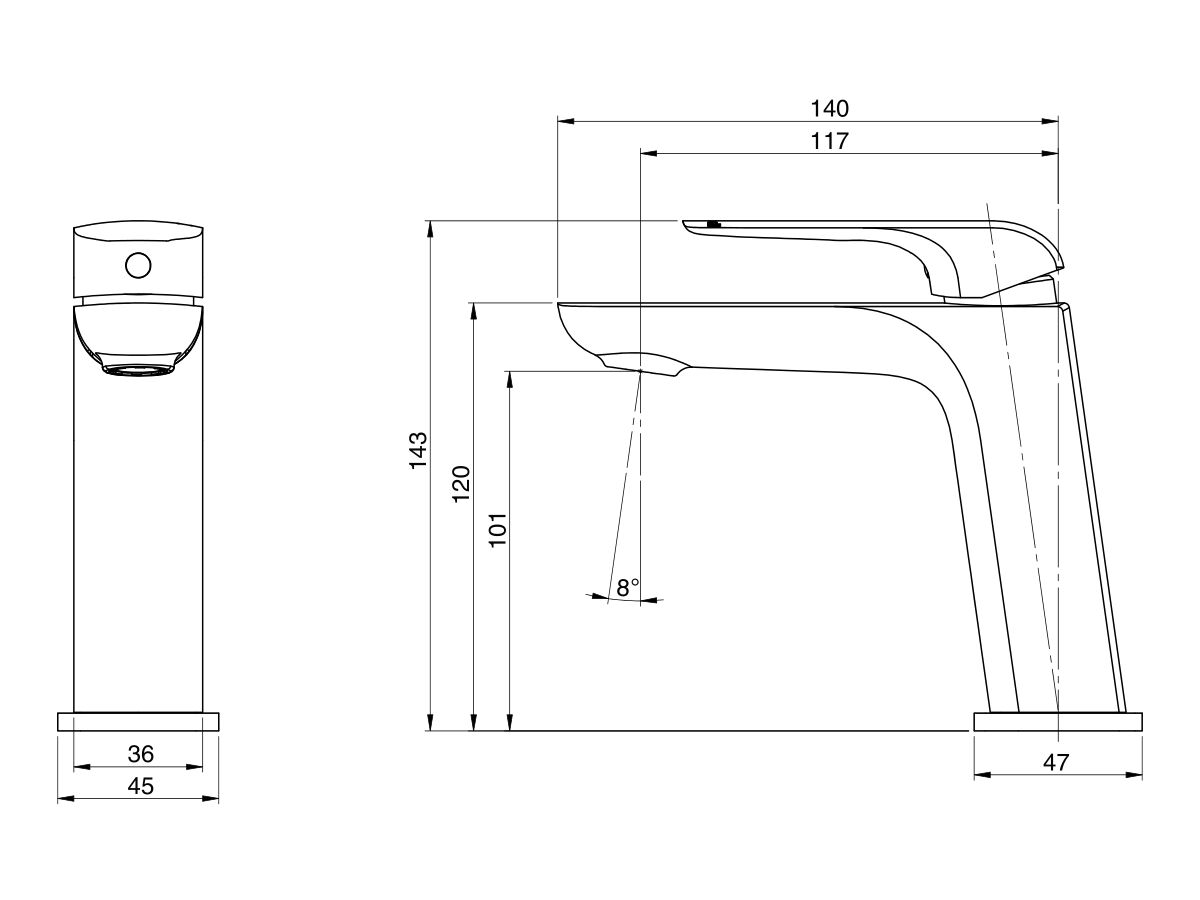 Milli Glance Basin Mixer Tap Chrome (6 Star) from Reece