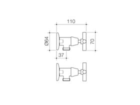 Caroma Coolibah Classic Cross Washing Machine Set Chrome