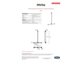 Specification Sheet - Mizu Drift Handshower Grab Rail 700 x 1100mm Brushed Gunmetal