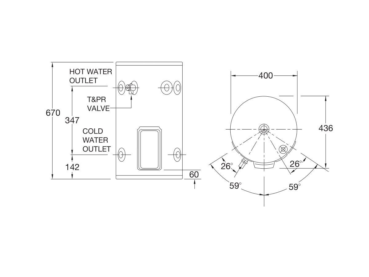 Rheem 45L 3.6kW Single Element Compact Electric Hot Water System from Reece