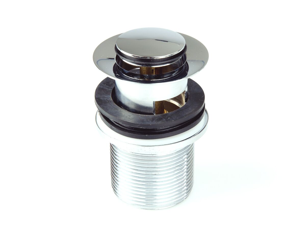 Mizu Plug & Waste 32/40mm x 80mm Push/Plug with Overflow Chrome