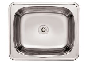 POSH Solus Flat Rim Trough 45 Litres No Taphole Stainless Steel