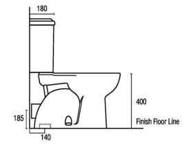 Porcher Heron Toilet Suite Close Coupled S-Trap with Soft Close Quick Release Seat 140 Setout White/Chrome (4 Star)