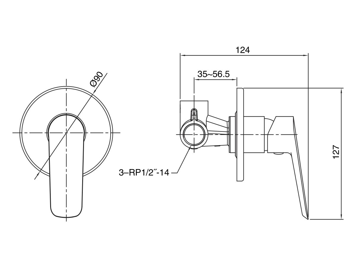 Mizu Bliss Shower Mixer Tap Matte Black from Reece