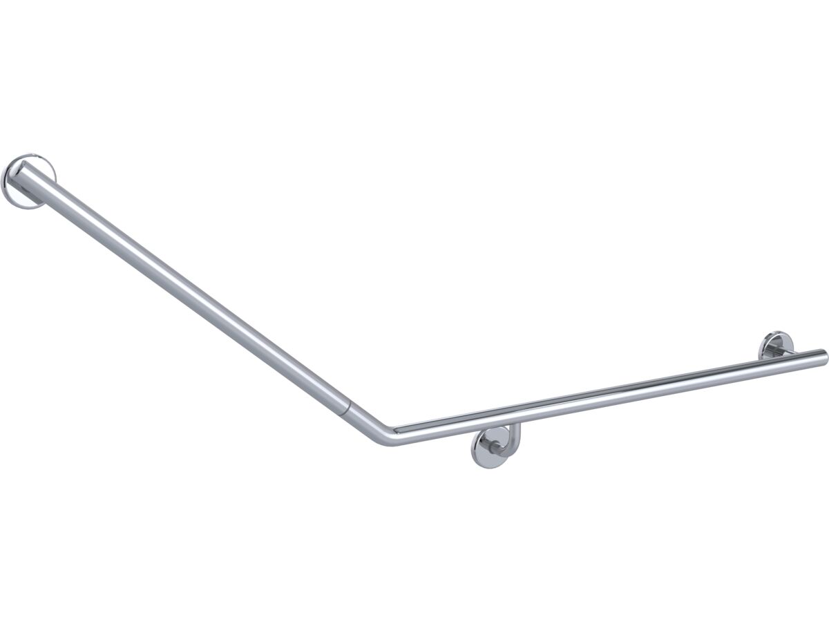 Mizu Drift 840mm x 715mm x 40 Degree Accessible Toilet Grab Rail Modular Right Hand Polished Stainless