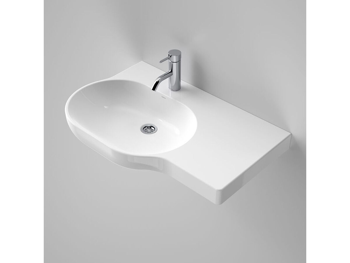 Opal Wall Basin Right Hand Shelf without Overflow 1 Taphole 720mm White