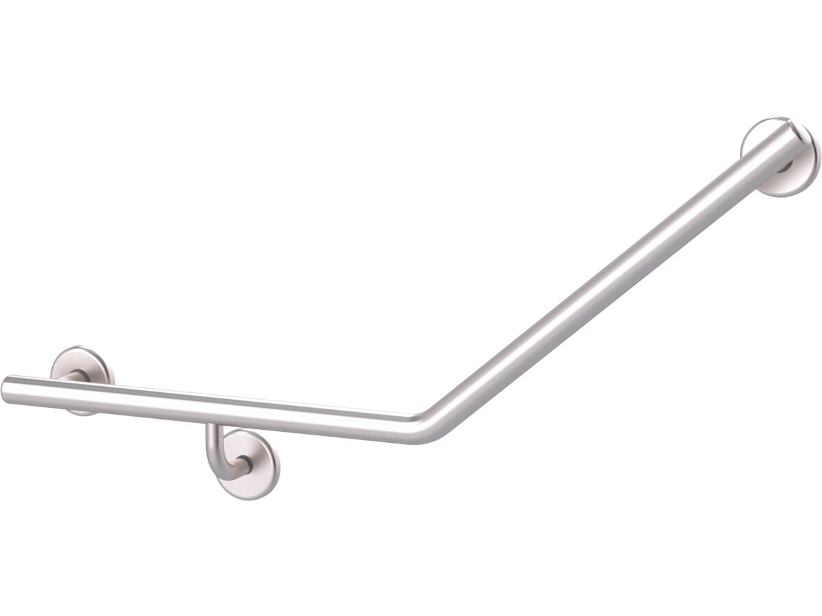 Mizu Drift 450 x 450 x 40 Degree Ambulant Toilet Grab Rail - Left Hand Brushed Stainless