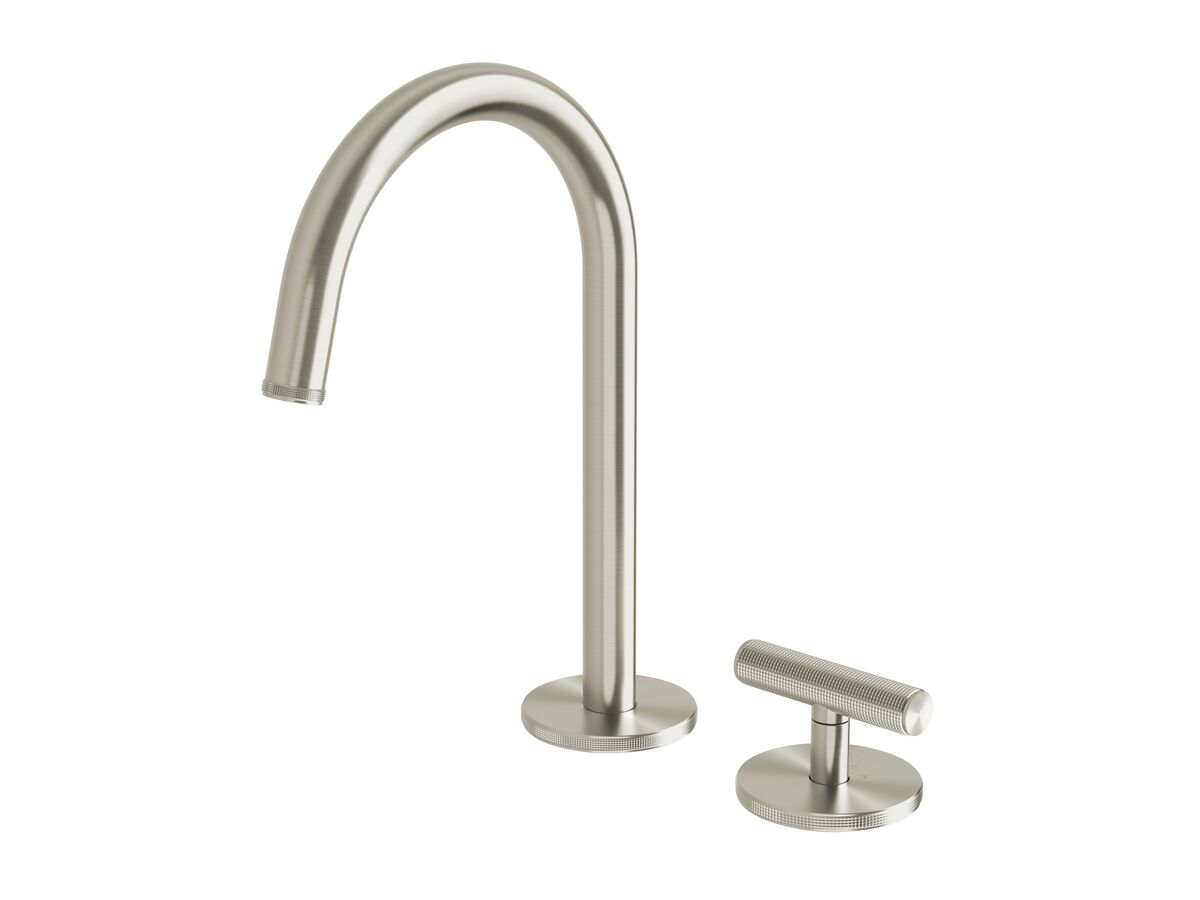 Hero - Milli Etch Progressive Hob Basin Mixer Tap Set Brushed Nickel (6 Star)