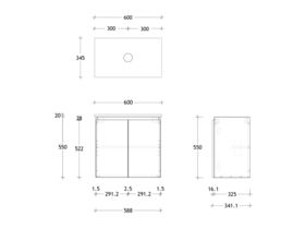 Posh Domaine 600mm Ensuite Wall Hung Vanity Unit Friday Top (no basin)