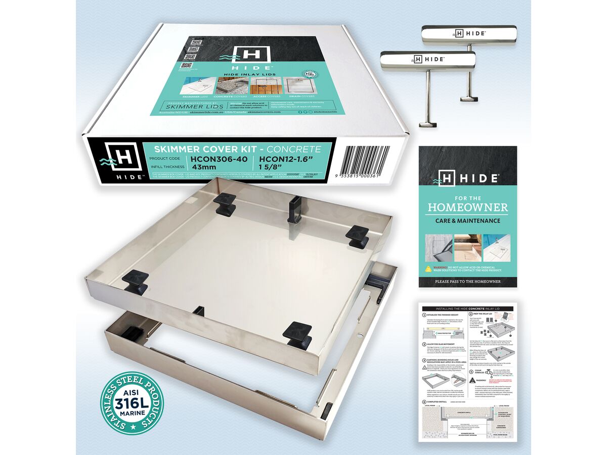 306mm Hide Skimmer Lid Kit Concrete 40mm from Reece