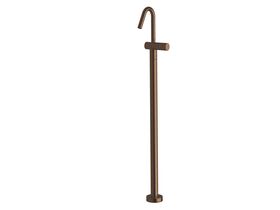 Milli Pure Floor Mounted Basin Mixer Tap with Diamond Textured Handle Trimset PVD Brushed Bronze (5 Star)