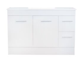 Posh Bristol T-Series 1200mm Vanity Unit with Kick Centre Bowl 2 Door and 2 Right Hand Drawers White
