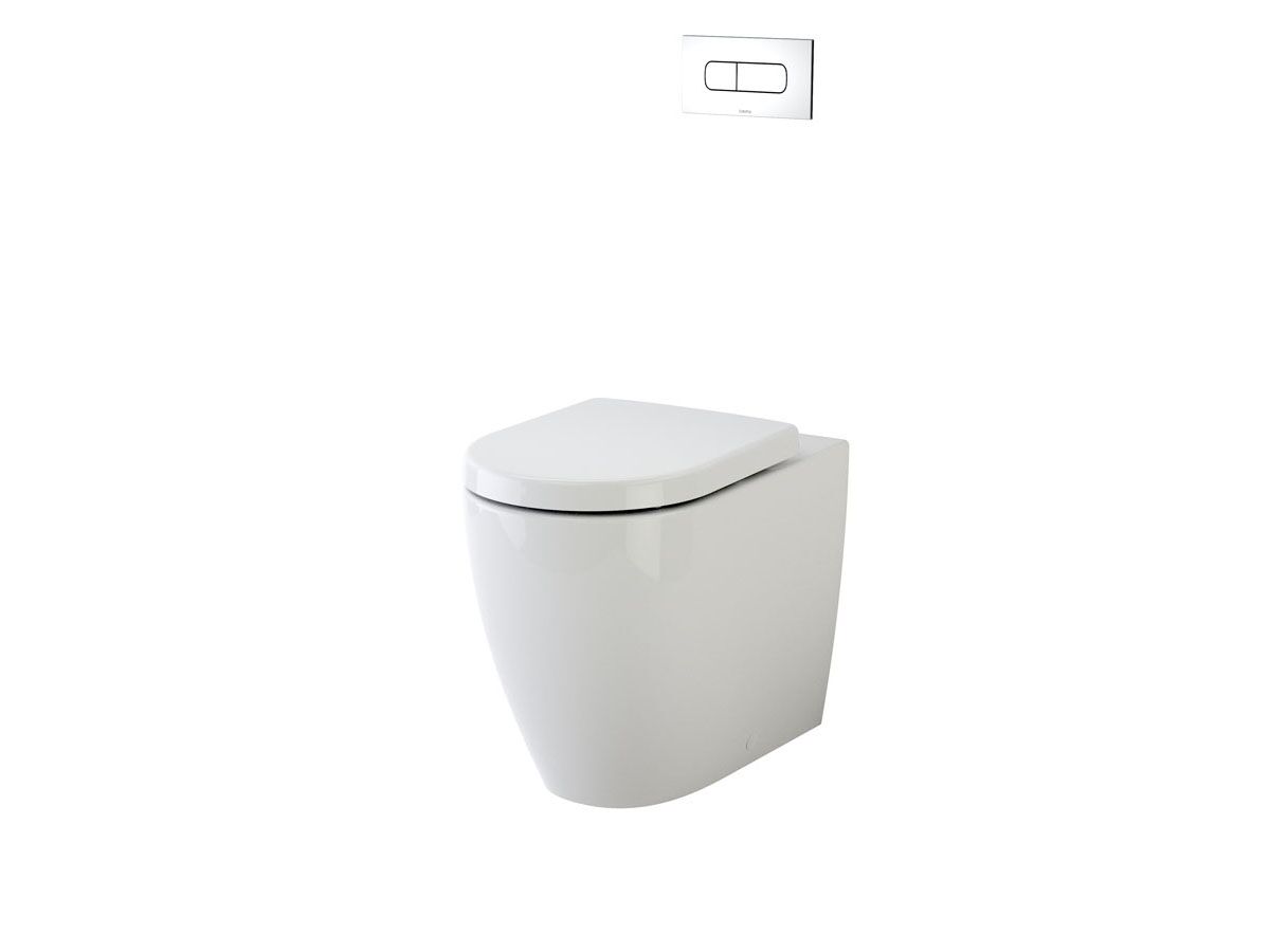 Caroma Forma Back To Pan with Invisi Cistern & Pearl Button Soft Close Quick Release Seat White (4 Star)