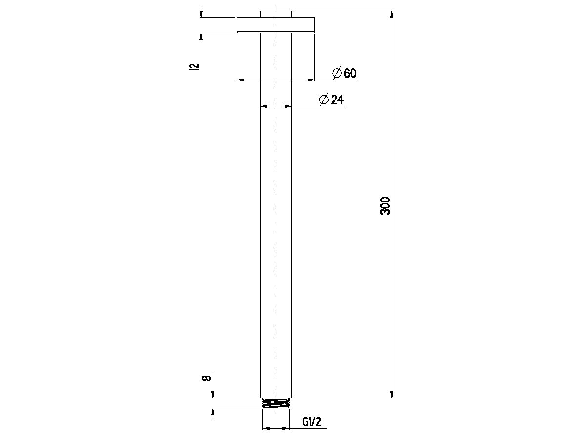 Nikles Quatre Ceiling Shower Arm 300mm Chrome