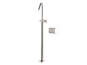 Milli Pure Floor Mounted Bath Mixer Tap with Linear Textured Handle Trimset Chrome