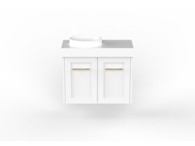 Kado Lux Petite Vanity Unit Wall Hung 600 Left Bowl Statement Top (Basin Included)