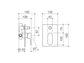 Caroma Track Bath / Shower Mixer with Diverter Chrome