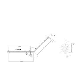 2 Piece 90 Degree Angled 965mm x 600mm Left Hand Grab Rail with 300mm Straight Rail Stainless Steel