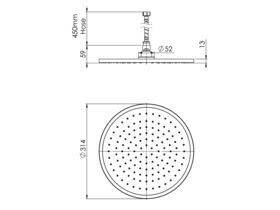 Vivid Slimline Flush Mount Ceiling Shower 300mm Round Chrome (3 Star)
