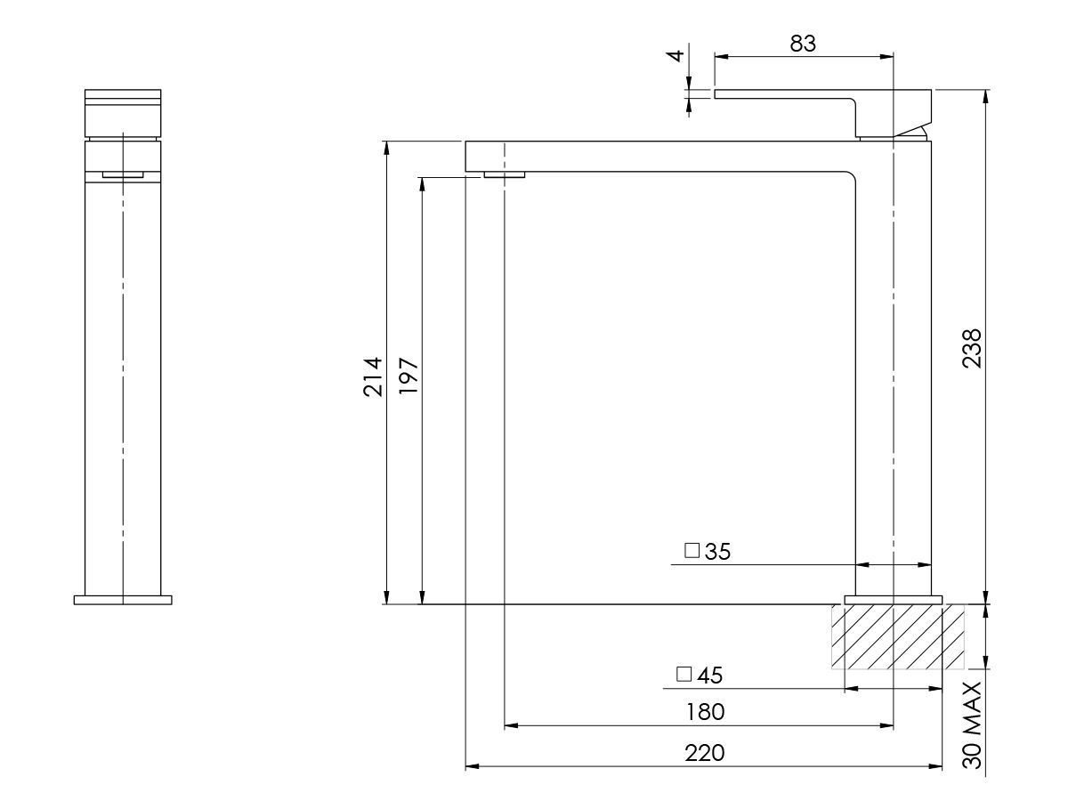 Milli Edge MK2 Sink Mixer Chrome (4 Star)