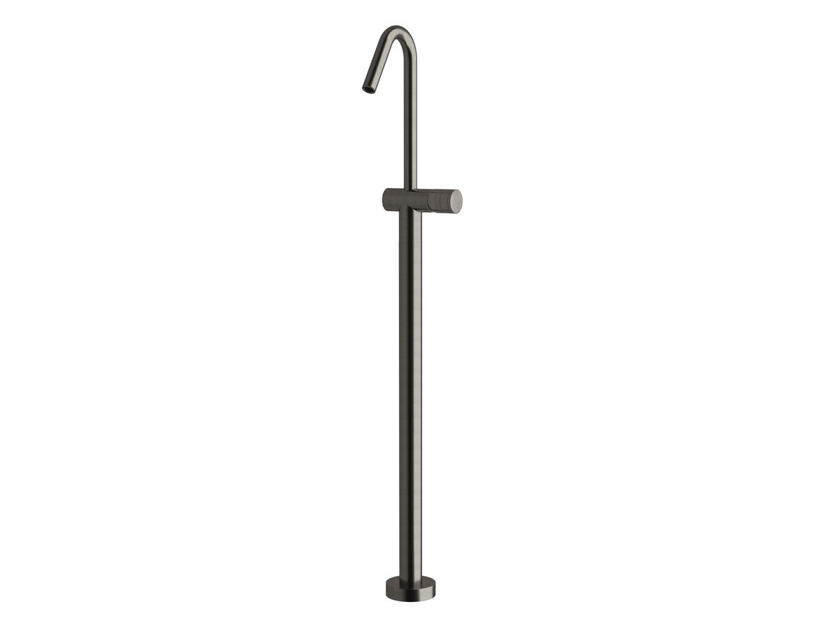 Milli Pure Floor Mounted Bath Mixer Tap with Cirque Textured Handle Trimset Brushed Gunmetal
