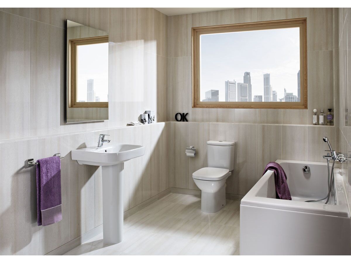 Roca Debba Close Coupled Toilet Suite P Trap Bottom Inlet with MK2 Soft