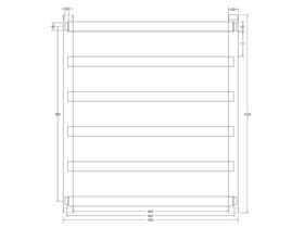 Milli Edge MK2 Heated Towel Rail 900mm x 1020mm Polished Stainless Steel