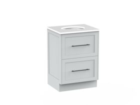 Kado Lux 600mm Vanity Unit with Kick Caesarstone Centre Bowl 2 Drawers (No Basin)