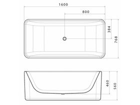 Caroma Cube Freestanding Bath 1600 White