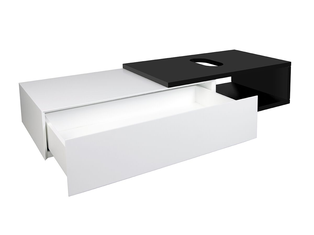 Mizu Bloc Wall Hung Vanity Unit No Basin 1500mm Black/ White