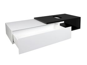 Mizu Bloc Wall Hung Vanity Unit No Basin 1500mm Black/ White