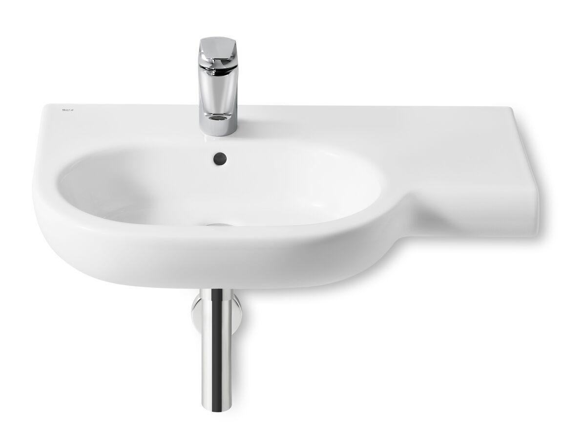 Roca Meridian Wall Basin Left Hand Bowl with Overflow 750mm 1 Taphole White