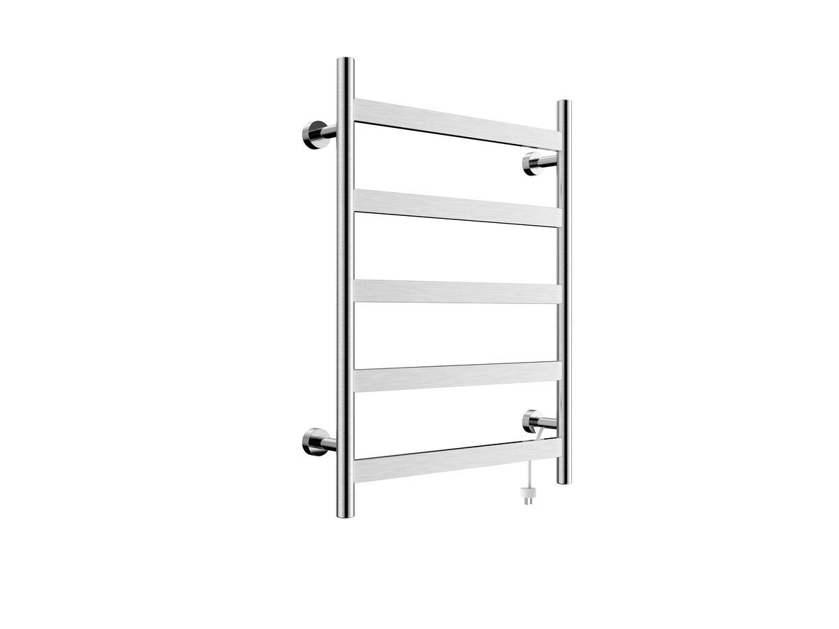 Mizu Stream Heated Towel Rail 600 x 800mm Brushed Stainless Steel from