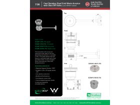 Specification Sheet - Scraptrap Cast Stainless Sink Waste Arrestor (90mm) with Cast Stainless Shut Off Valve - Removable Strainer basket and Fixed Secondary Strainer