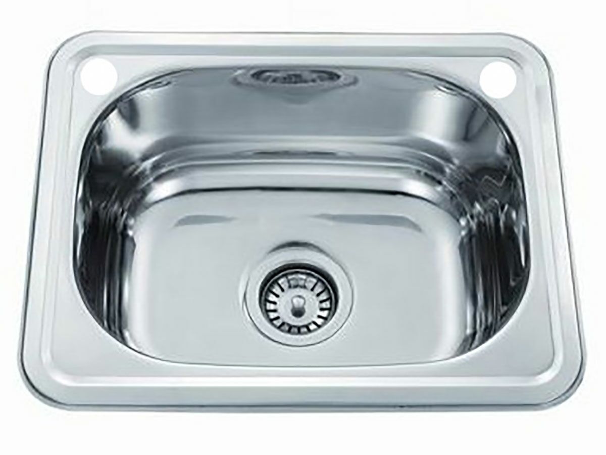 Base Inset Mini Laundry Trough 1 Taphole & Bypass 22 litres Stainless