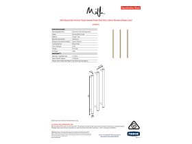 Specification Sheet - Milli Mood Edit Vertical Triple Heated Towel Rail 900 x 38mm Brushed Brass Gold