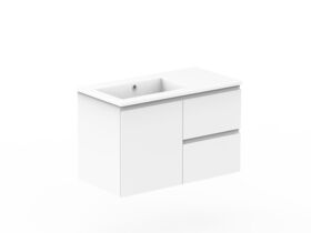 Posh Domaine Conventional 900mm Wall Hung Vanity Cast Marble Left Hand Basin