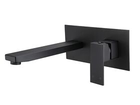 Mizu Bloc Wall Basin / Bath Mixer Set Matte Black