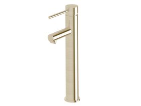 Scala Extended Basin Mixer Tap with 100mm Extension Pin LUX PVD Brushed Platinum Gold (6 Star)