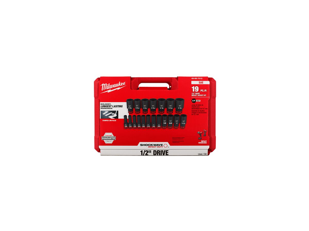 Shockwave Impact 1/2 Socket Set 19 Piece