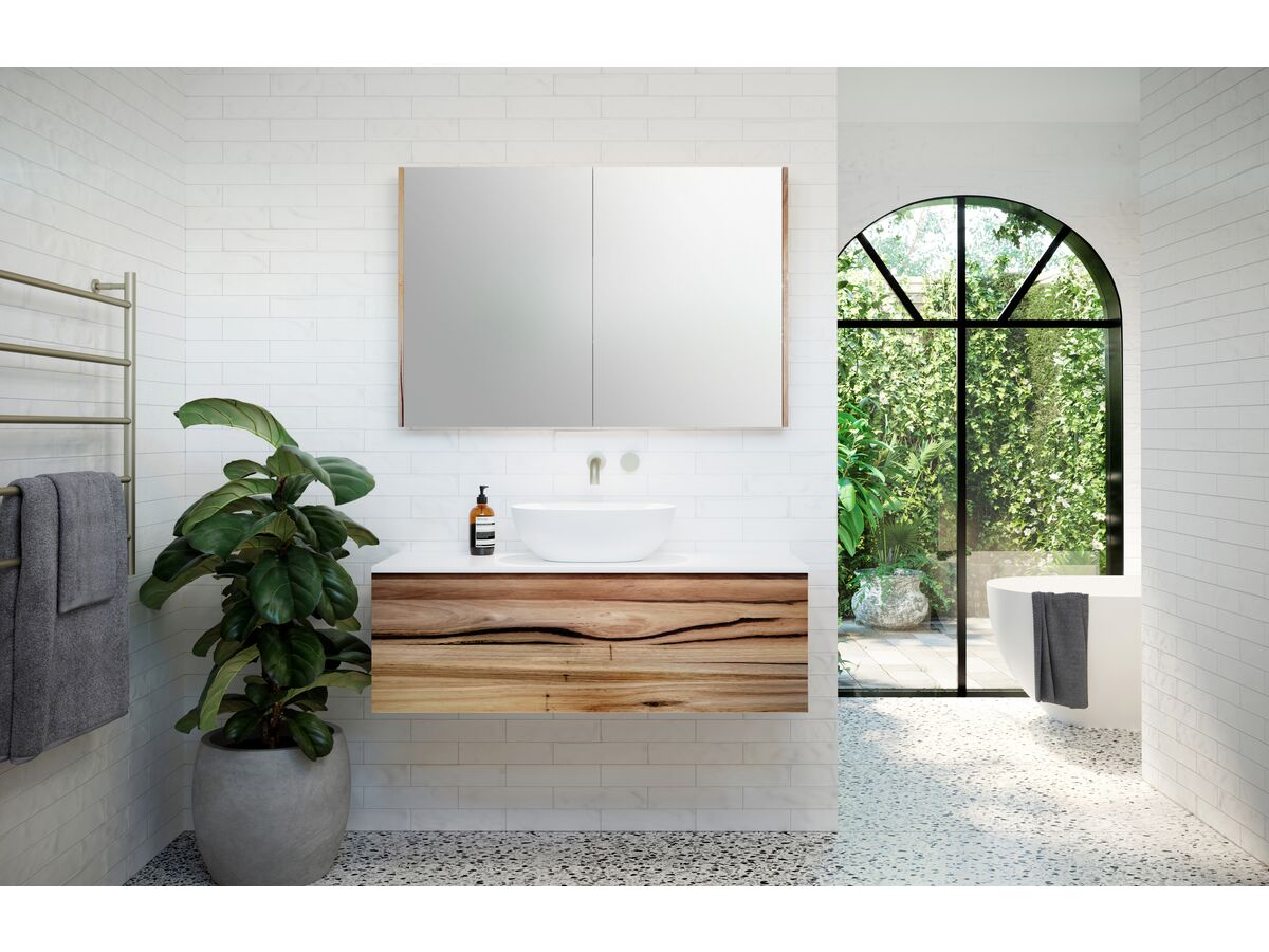 Kado Arc Timber All Drawer 1500mm Single Bowl Vanity Unit Corian Top