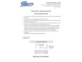 Installation Instructions - Eidis Slide In Refrigeration Unit 1250W 1-1/4Hp Low Temp 1300LTSI