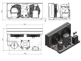 Tecumseh HTA Condensing Unit 2.5HP R404 MHBP TFHT4531ZHR-2