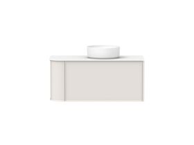 Kado Era 12mm Durasein Top Single Curve All Drawer 1050mm Wall Hung Vanity with Center Basin