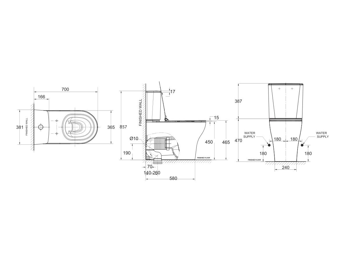 American Standard Square Overheight Hygiene Rimless Close