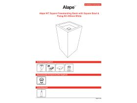 Technical Guide - Alape WT Square Freestanding Basin with Square Bowl and Fixing Kit 450mm White