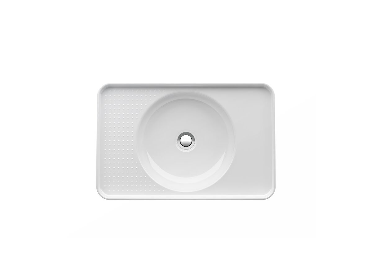 LAUFEN Val Drop in Basin 1 Tap Hole with Over Flow 550x360 Internal Texture White