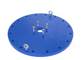 Dimax Mild Steel Offtake Flange PN16 B7 (B5) Fusion Coated DN 600mm x DN 100mm Central Offtake Complete with 4 x High Tensile Grade 8.8 M16 Studs, Nuts And Washers