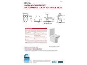 Dama Senso Compact Close Coupled Back To Wall Back Inlet Toilet Suite, Soft  Close Quick Release MK2 Seat White/ Chrome (4 Star) from Reece
